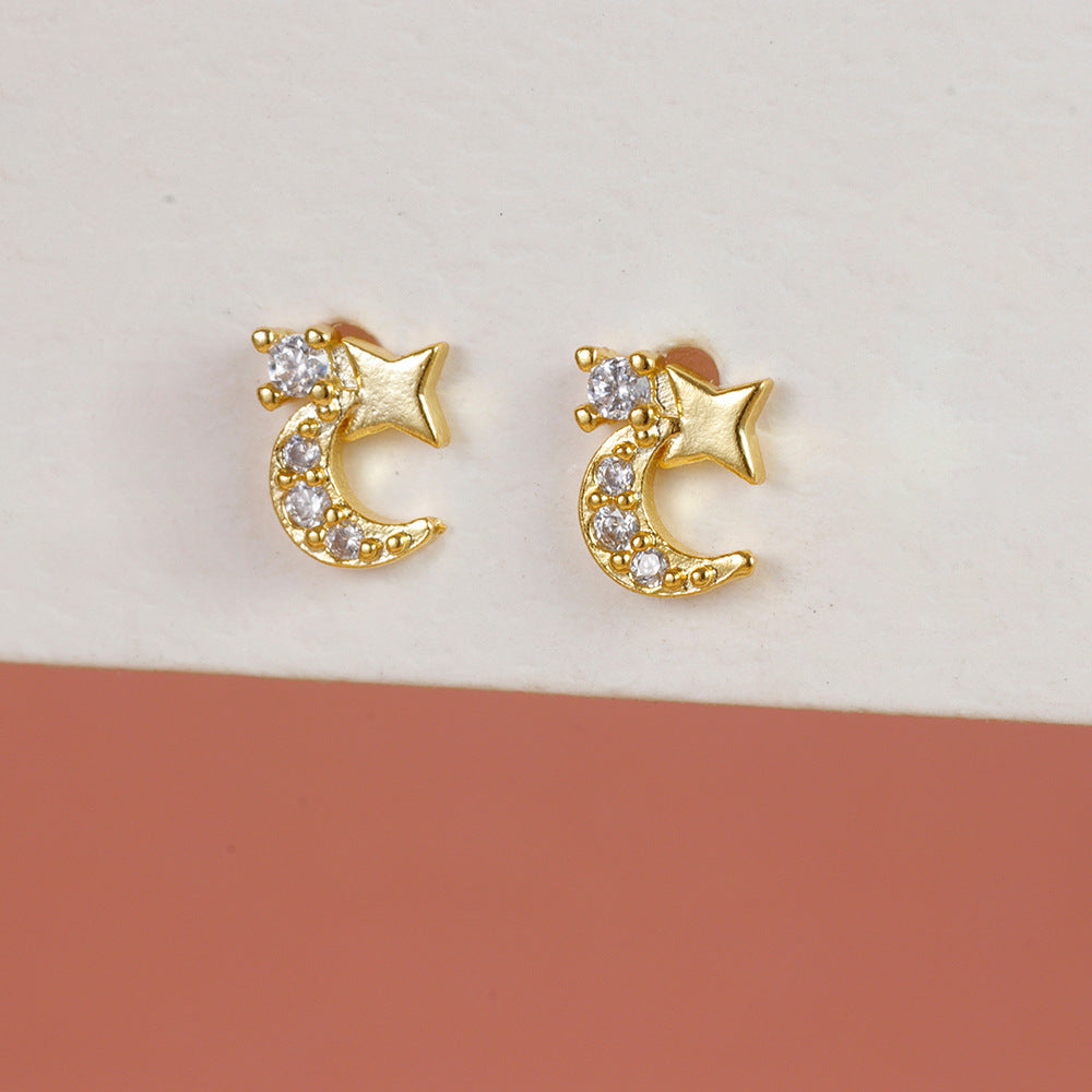 Stylish Moon And The Stars Element Earrings