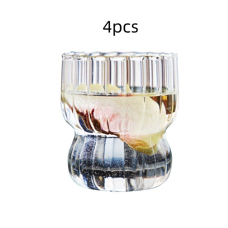 Vertical Grain Glass Cute Chubby Cup