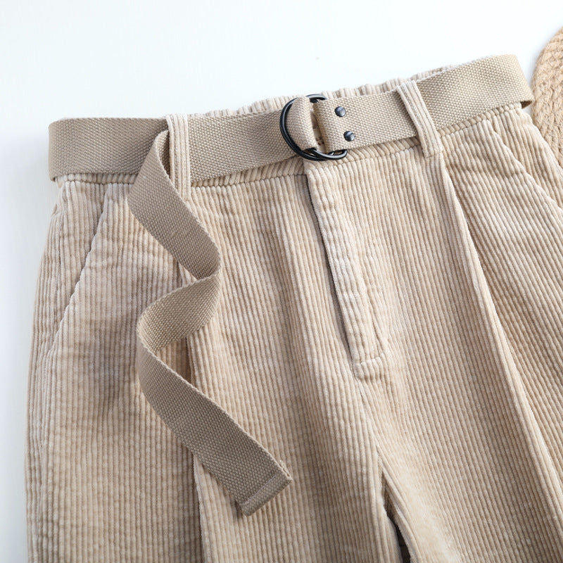 Papa Harlan Cropped Trousers Thick Tooling Corduroy