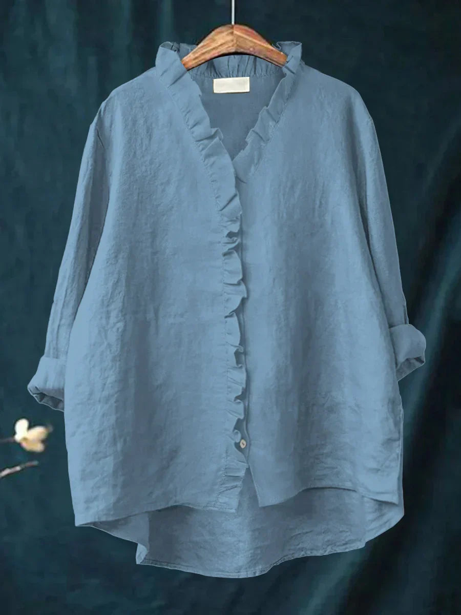 Ruffle V-Neck Shirt