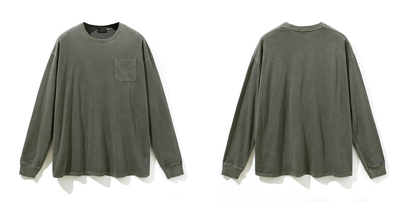 Men Basic Pocket Long Sleeve Tee