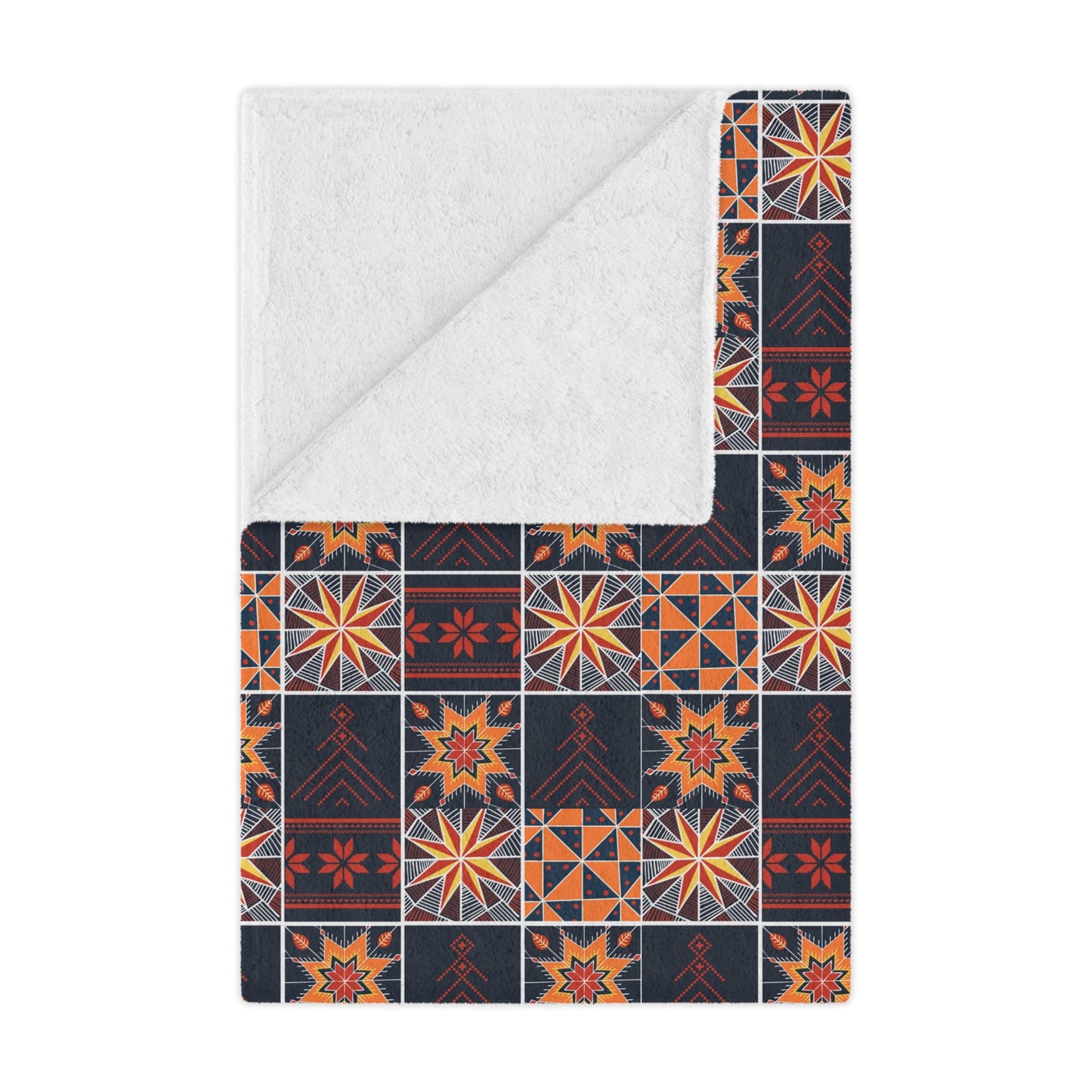 Dark Patchwork Quilt Print Minky Blanket