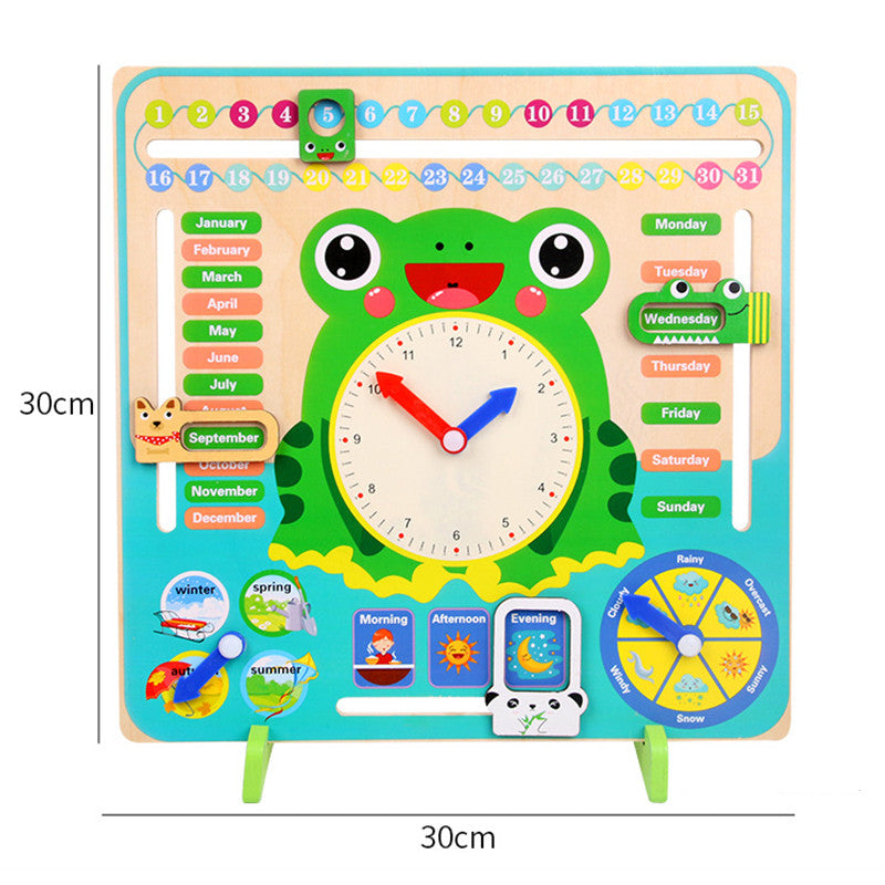 Montessori Wooden Toys Baby Weather Season Calendar Clock Time Cognition Preschool Educational Teaching Aids Toys For Children