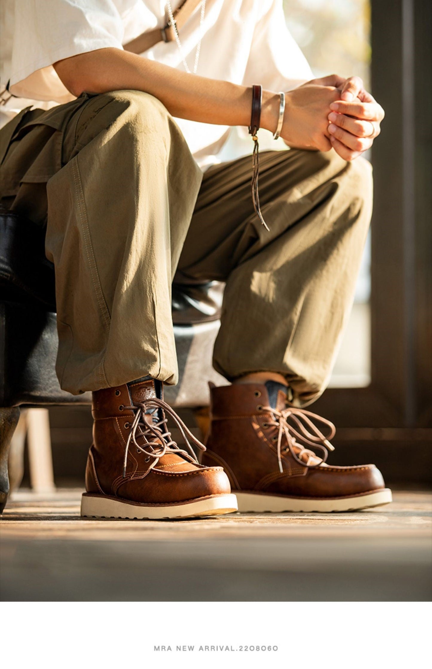 Lapel Vintage Work Boots Men's Denim High-top Dr Martens Boots