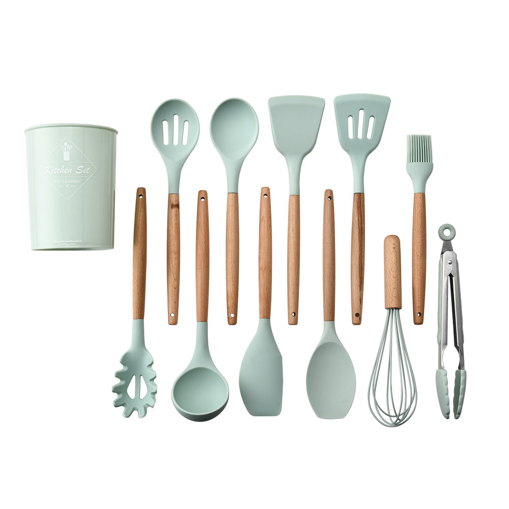 Silicone Kitchenware With Wooden Handle