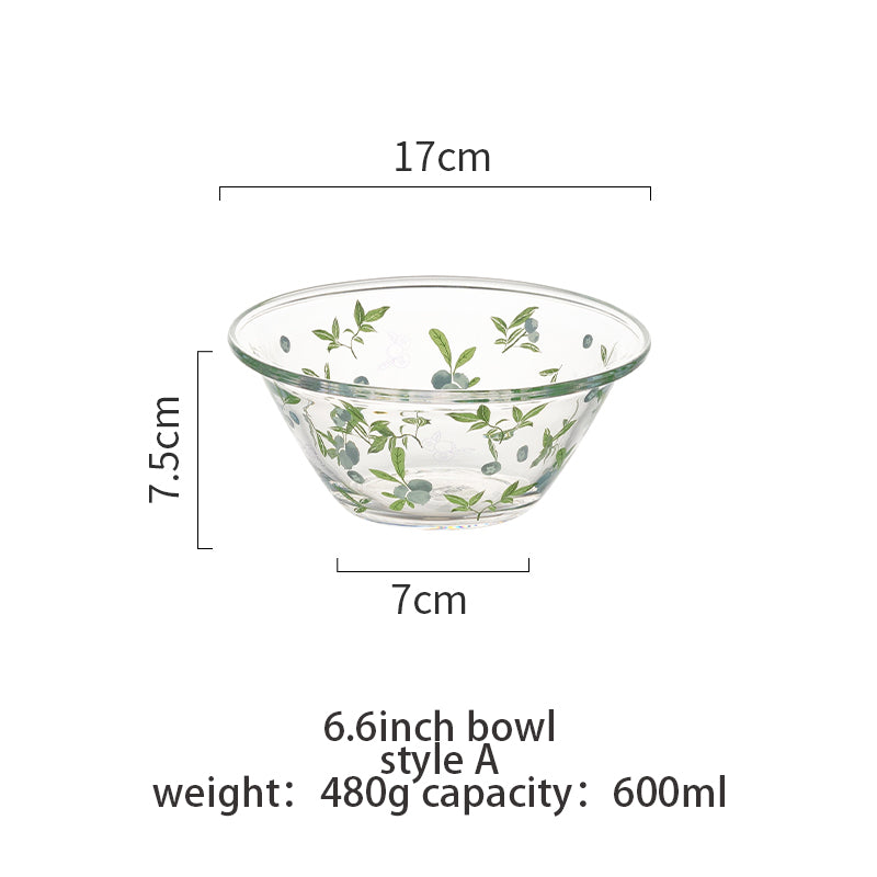 Transparent Glass Bowl Cute Home Salad Fruit Bowl