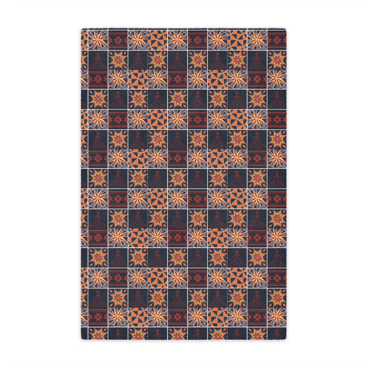 Dark Patchwork Quilt Print Minky Blanket