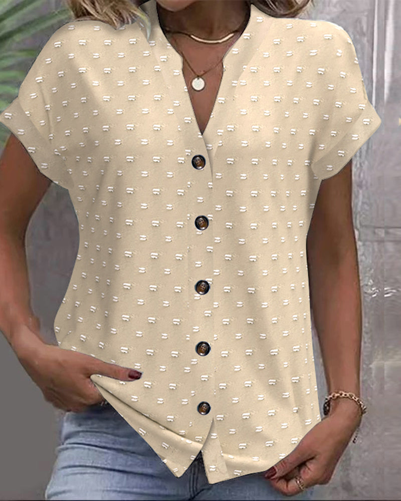 Button Down V-Neck Shirt