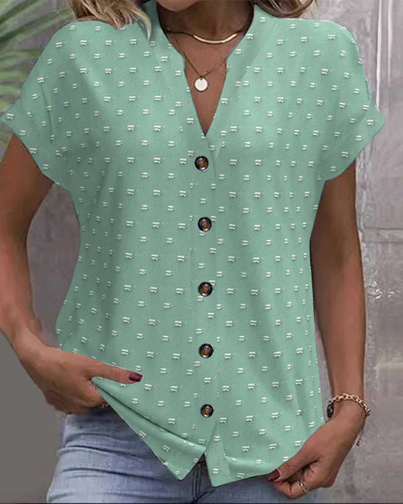 Button Down V-Neck Shirt