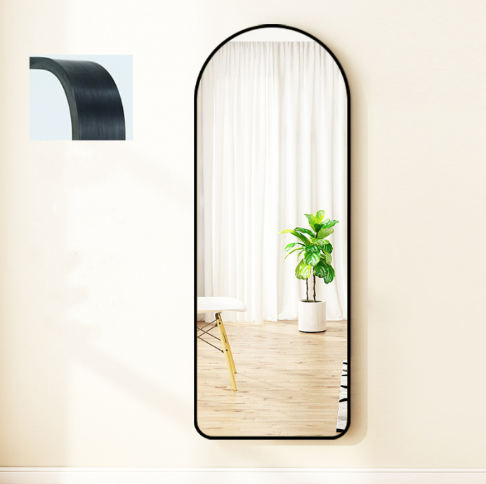 Wall-mounted Inset Household Bedroom Full-body Arch Mirror