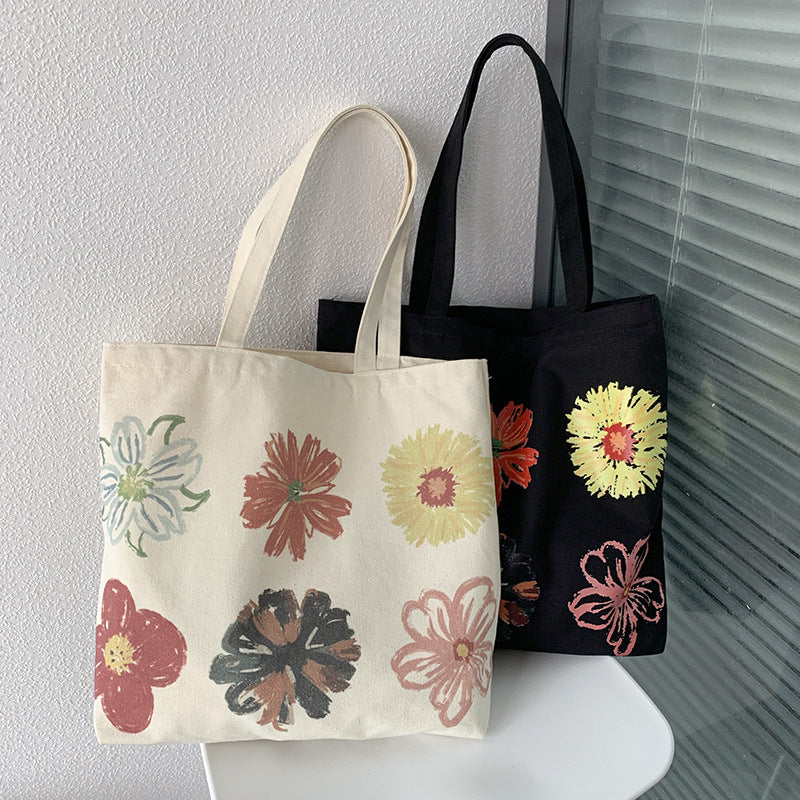 Painted Canvas Simple Handheld Shoulder Bag