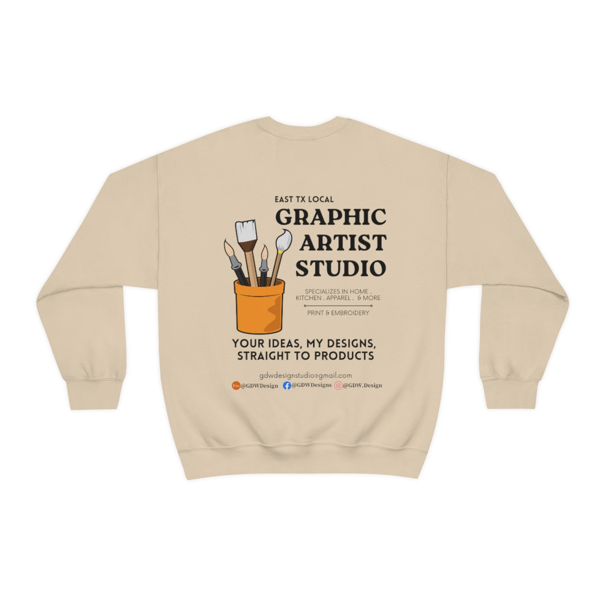 GDW Design Unisex Heavy Blendâ„?Crewneck Sweatshirt, Local Graphic Designer Crewneck