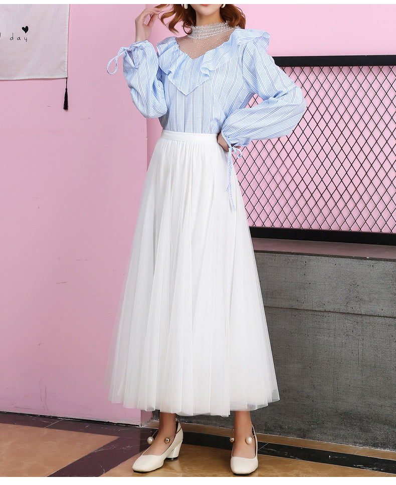 Spring Swing Puffy Ankle-length Skirt High Waist Slim Fit Fairy Skirt