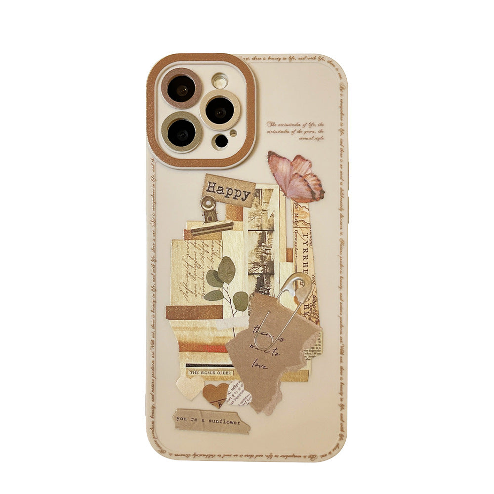 Light Academia Cottage-Core Retro Sticker Phone Case Literary Art