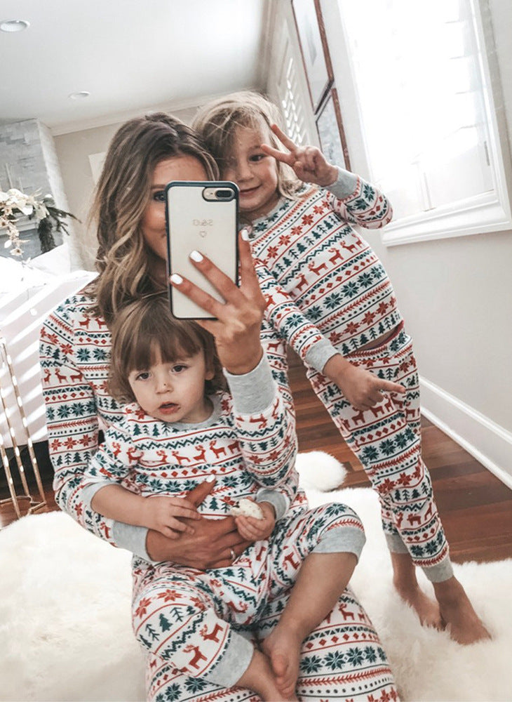 Christmas Pajamas Family Matching Father Mother Kids Baby Clothes Set