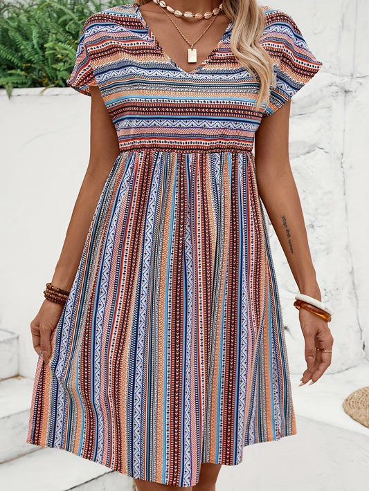 Striped Boho Style Dress