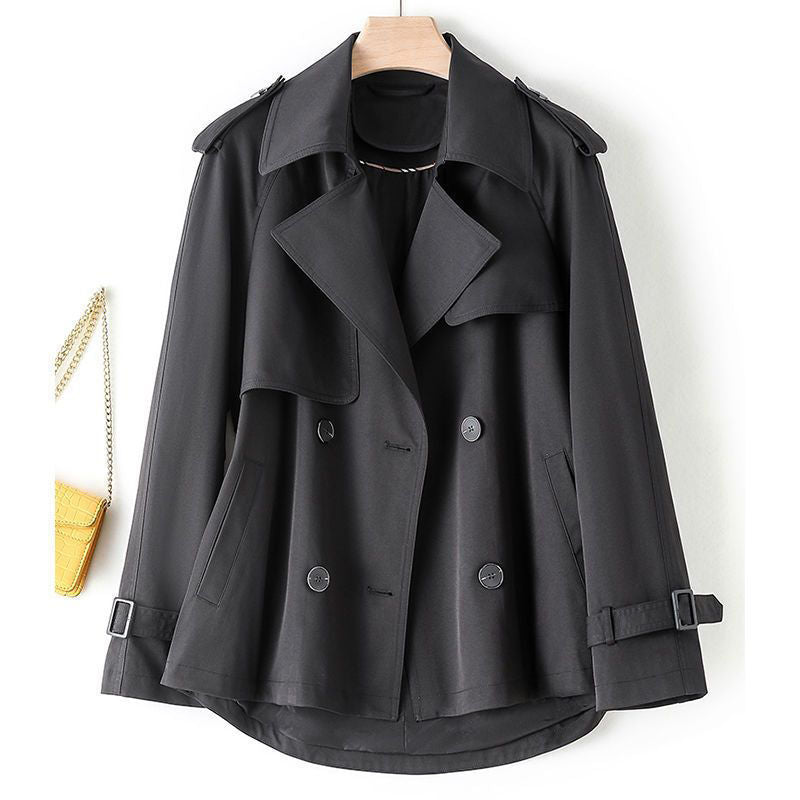 Short British Loose Drooping Trench Coat