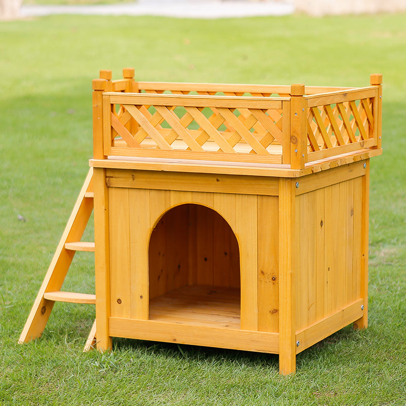 Solid Wood Removable And Washable Outdoor Two-layer Climbing Frame Dog Cat House