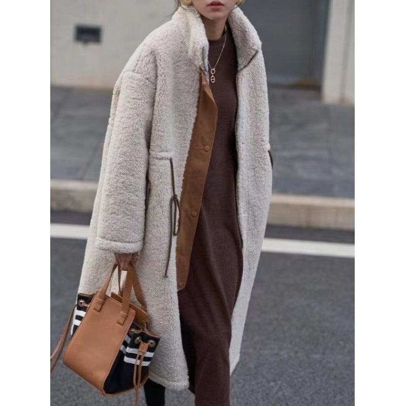 Wool Coat Thickened Mid-length Cotton