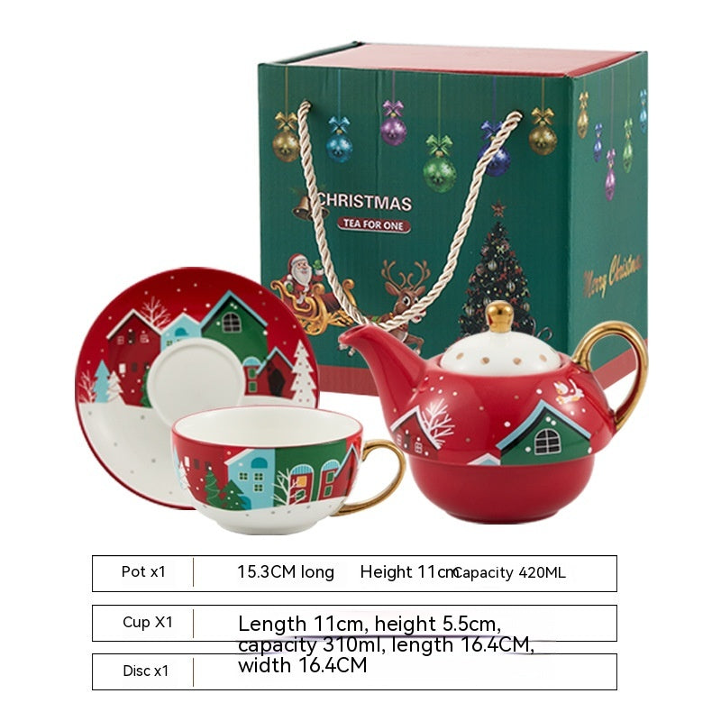 Ins Christmas Ceramic Tea Cup Dish Set