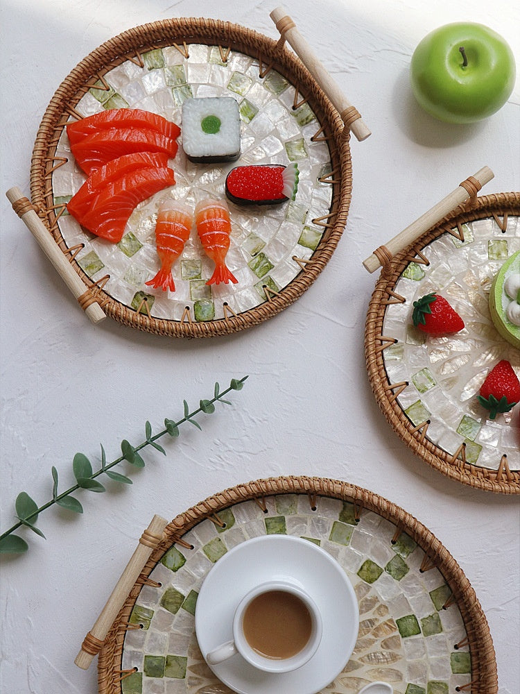 Rattan Shell Disc Deep Sea Color Shell
