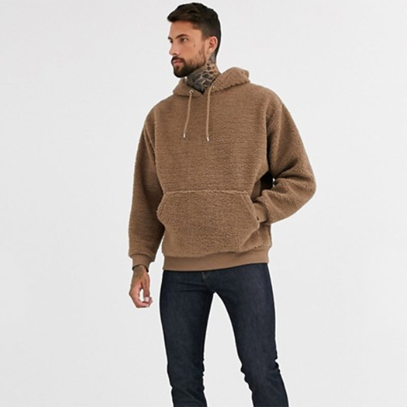 Hooded Pullover Men's Plush Long Sleeve Clothes