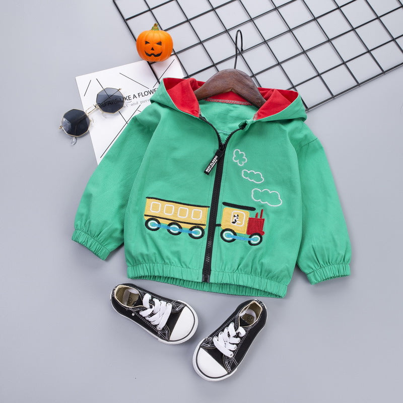 Cartoon Train Windbreaker Jacket