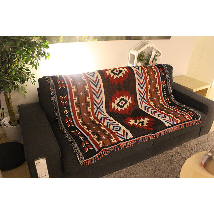 American sofa blanket knitted geometric pattern