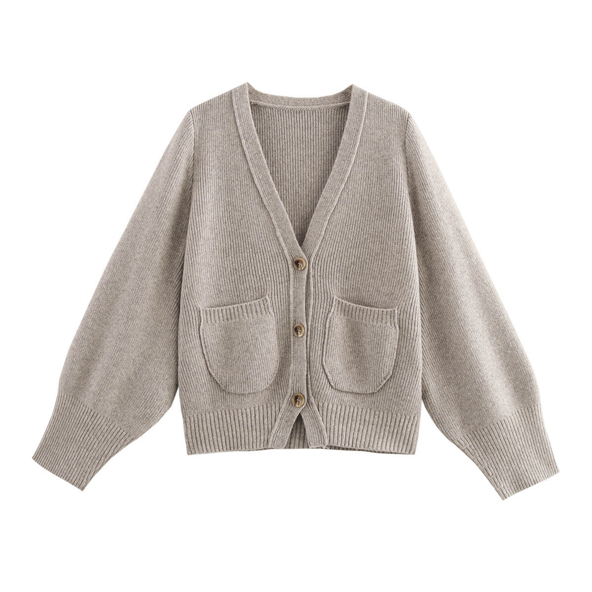 Women's Lazy V-neck Knitted Cardigan Top