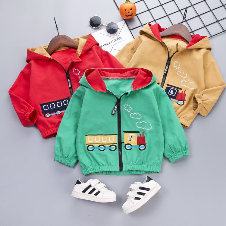 Cartoon Train Windbreaker Jacket