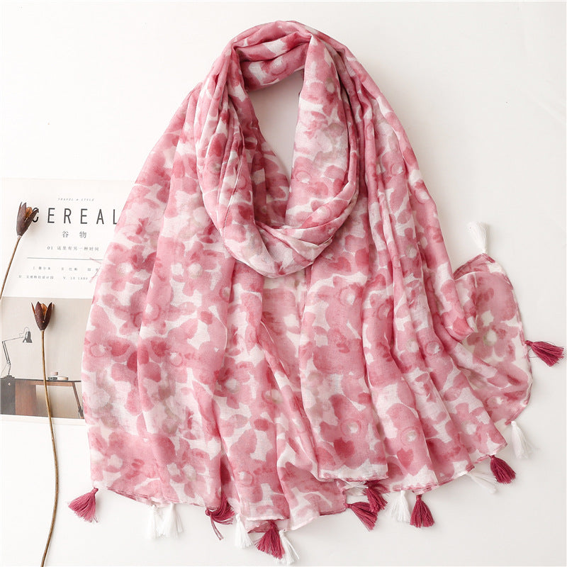 Sweet Floral Medium Cotton Scarf