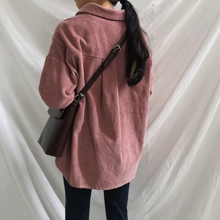 Corduroy Shacket Long Sleeve Shirt