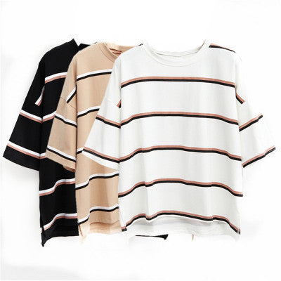 Retro 90s Oversized Striped T-Shirt