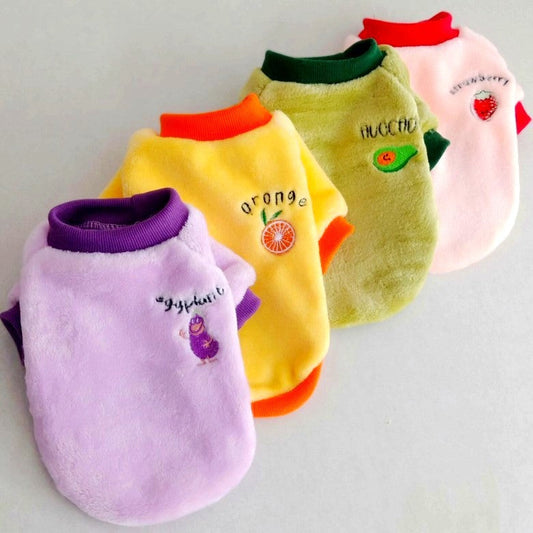 New Pet Dog Clothes Fruit Fleece