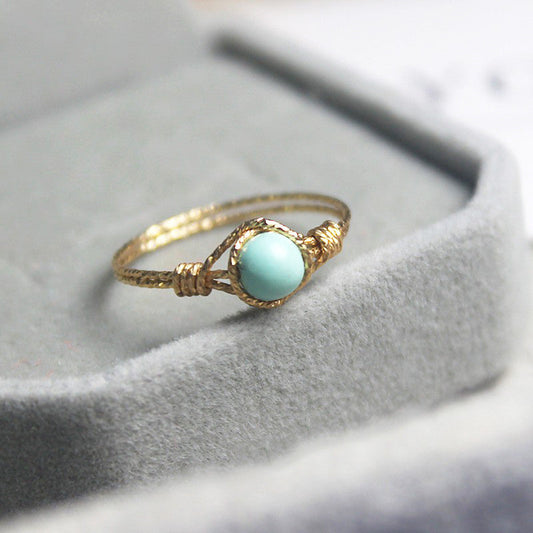 Fashion Natural Turquoise Handmade Ring