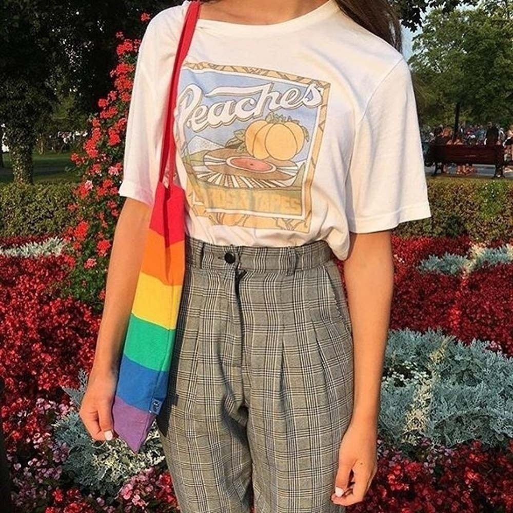 Peach Retro Net Red Short Sleeve