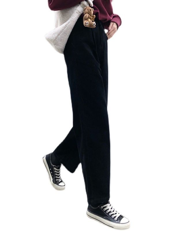 Women's Elastic Waist Corduroy Casual Pants Trousers