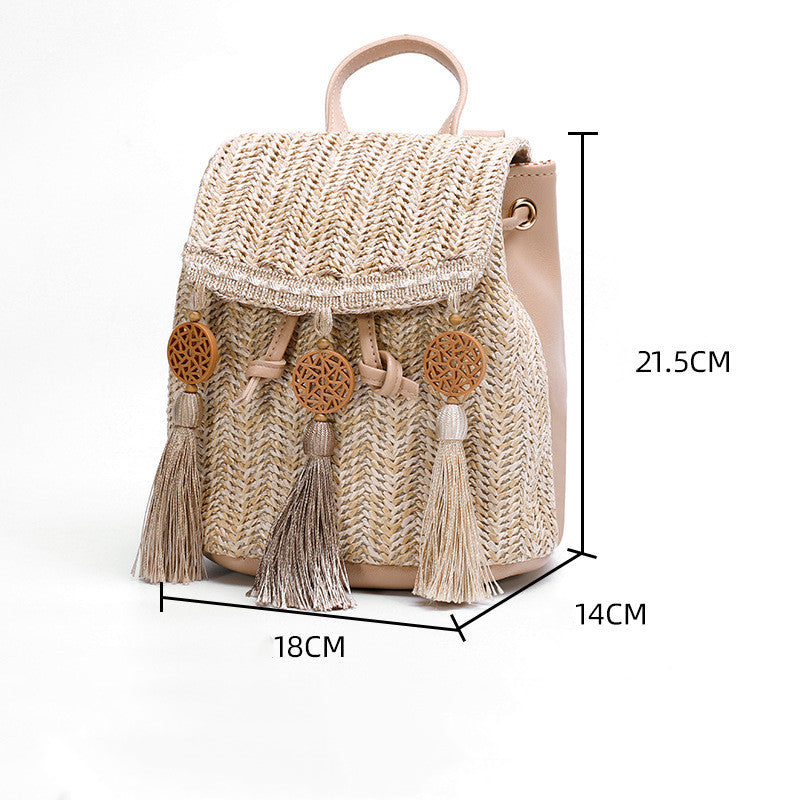 Women's Fashion Tassel Single Shoulder Straw Bag