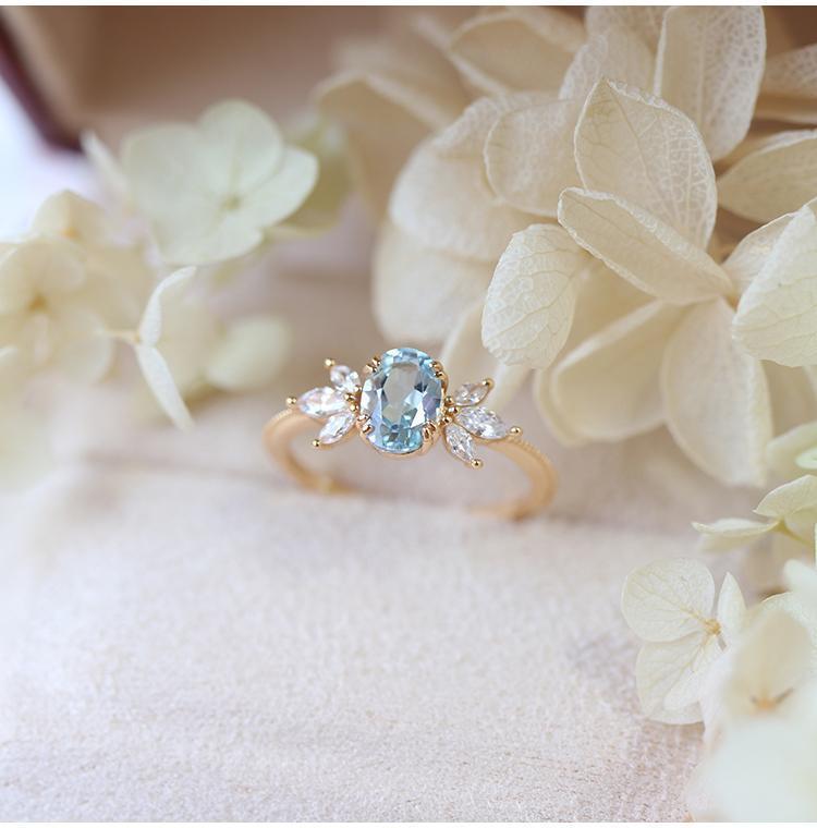 Sky Blue Topaz Ring For Women