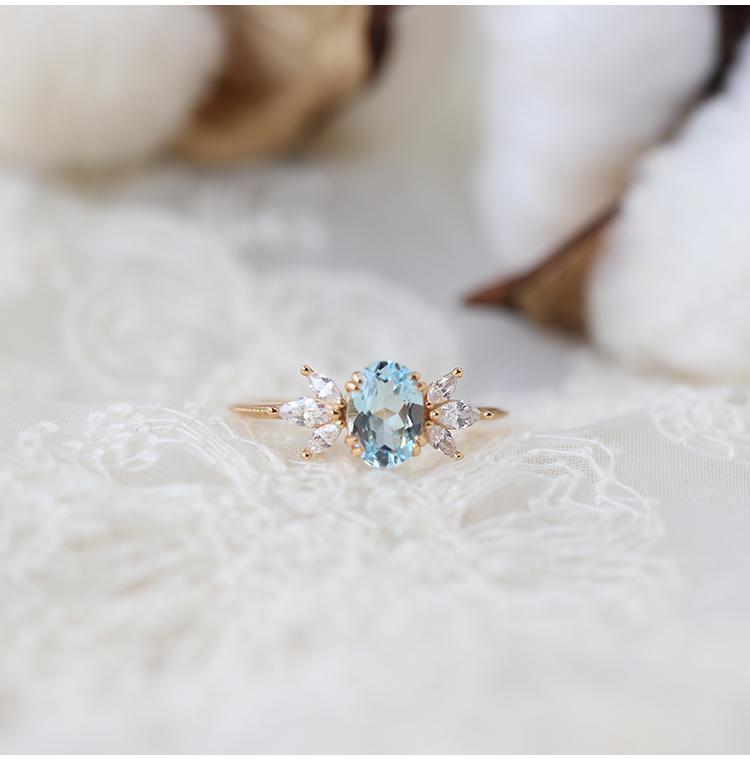 Sky Blue Topaz Ring For Women