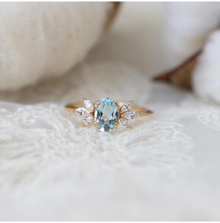 Sky Blue Topaz Ring For Women