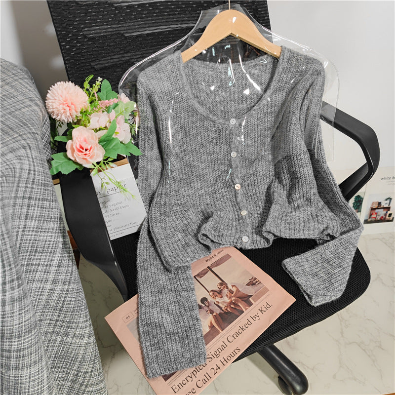 Women's Simple Style Knitted Cardigan In Autumn And Winter