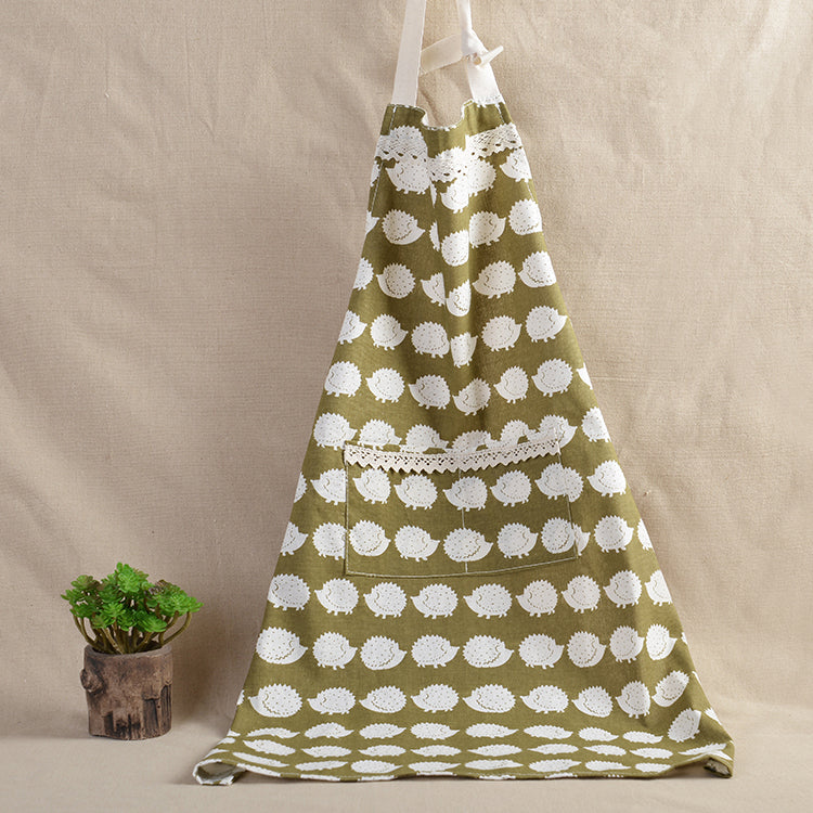 Triangular Tree Cotton And Linen Apron Polka Dots