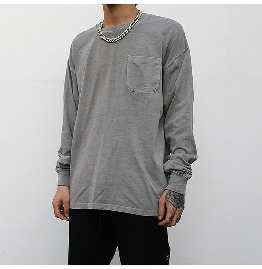 Men Basic Pocket Long Sleeve Tee