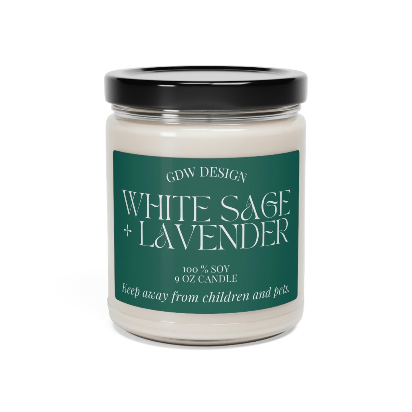 Scented Soy Candle, Clean Cotton, Sea Salt + Orchid, White Sage + Lavender, Candle Gifts 9oz