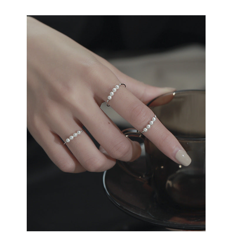 Women's Simple Cold Style Pearl Ring