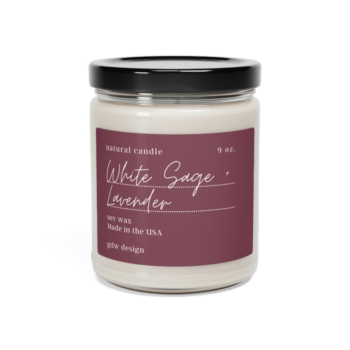 Scented Soy Candle, Clean Cotton, Sea Salt + Orchid, White Sage + Lavender, Candle Gifts 9oz