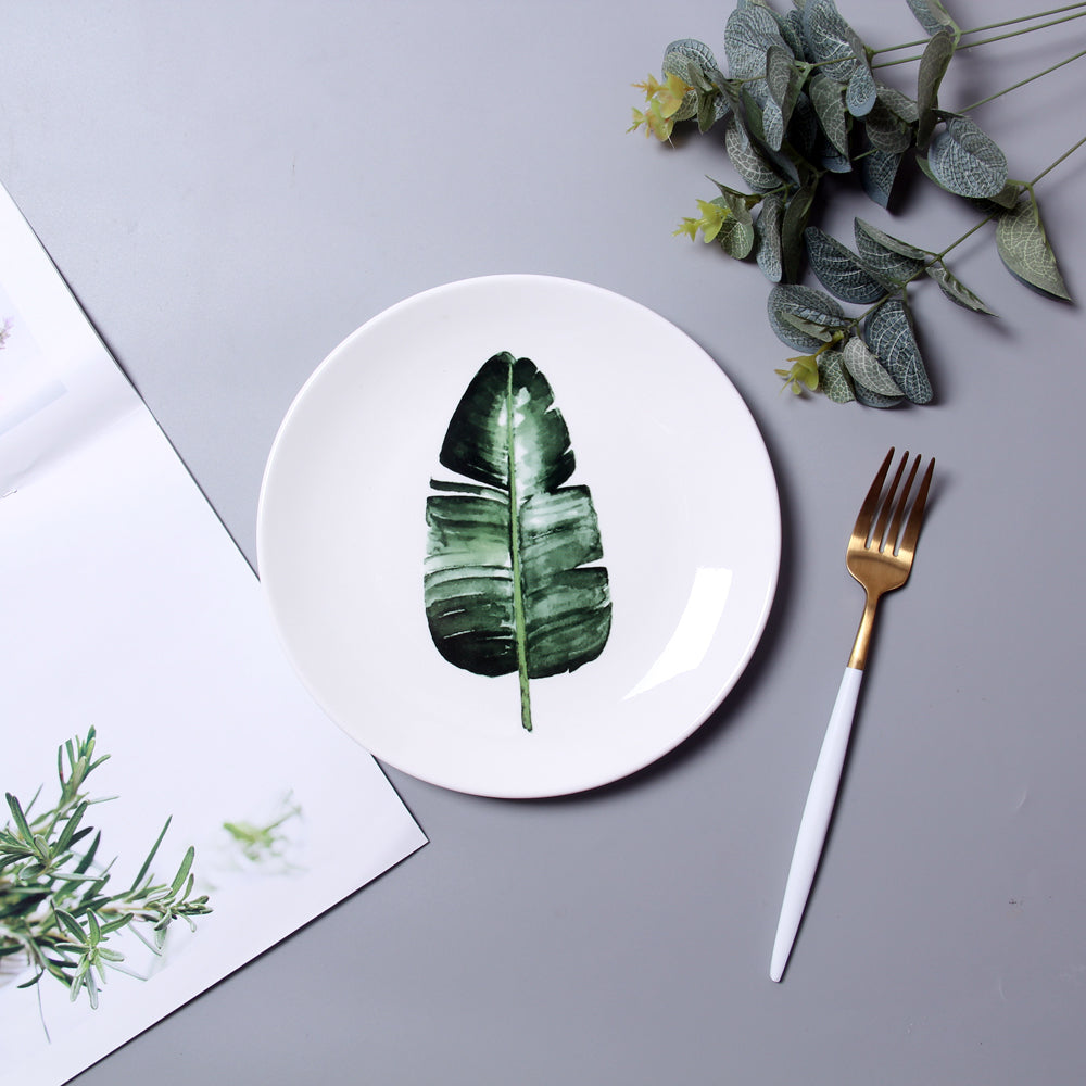 Nordic Style Green Leaf Plate