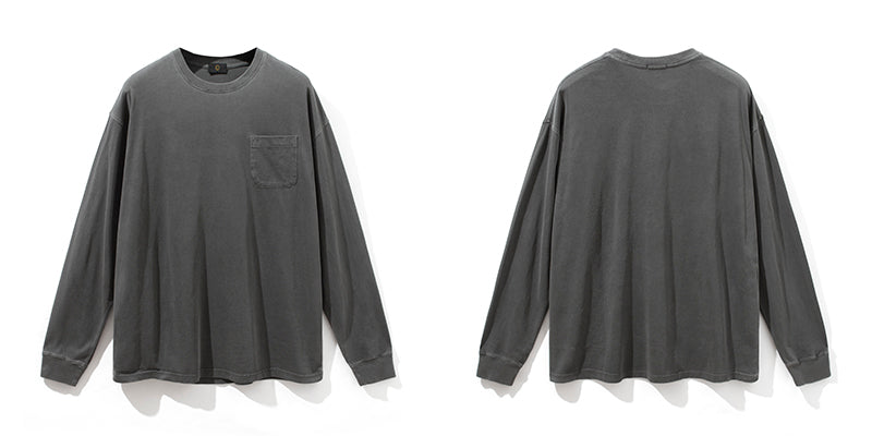 Men Basic Pocket Long Sleeve Tee