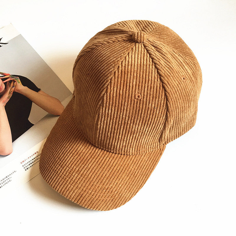 Men's And Women's Fashion Corduroy Striped Duck Tongue Hat